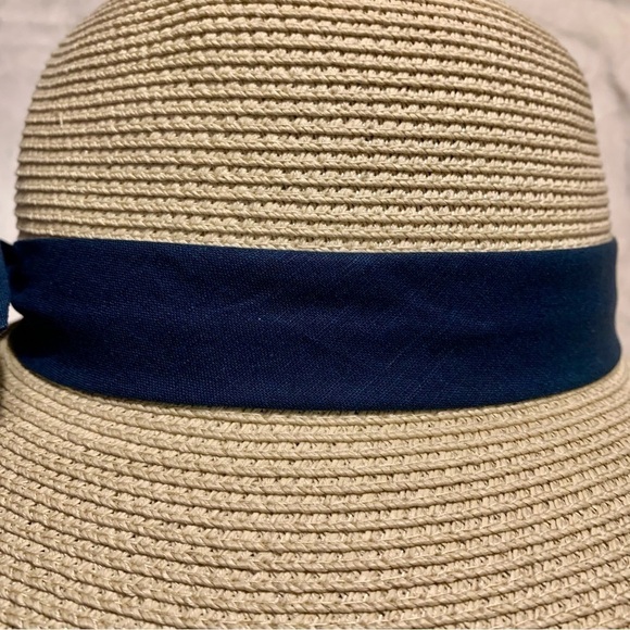 NEW Furtalk Straw Hat Navy Blue Bow Adjustable Size Detachable Chin Strap Paper - Picture 7 of 16